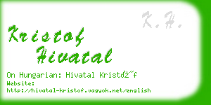 kristof hivatal business card